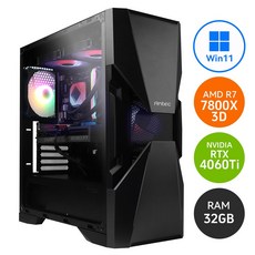 파인인포 라이젠 R7 7800X3D 4060Ti 32G 게이밍컴퓨터 조립 블랙 오버워치 피파 피씨오브플레이어 컴퓨터 게이밍 조립컴퓨 리오나인 터보 게이밍 주연테크 조립식 컴퓨터