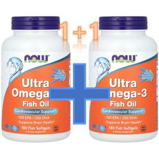 나우푸드 울트라 오메가 3 500 EPA 250 DHA 소프트젤, 180정, 2개