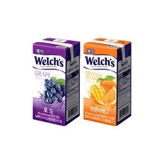 웰치스 드링크 190ml 포도 12팩+오렌지망고 12팩 총24팩, 상세페이지 참조, 24개