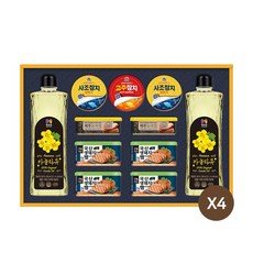 목우촌 햄 2종(돔베 생돼지) 사조참치 통조림 식용유 LG 맛있는 햄복합 54호 LG선물세트, 4개