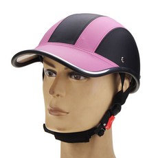 바이커 말 라이더 Gorras Hombre Casquette Homme Capacete Ciclismo PU 가죽 오토바이 반 얼굴 헬멧 야구 모자, 핑크 블랙