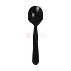 [ILYONG] 일회용 스푼 CI 146mm 완전 개별포장 낱개포장 500개 검정 빙수 아이스크림, 1개