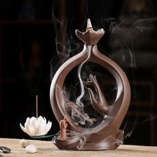 관음보살 손 향로 불상 아로마테라피 연꽃등 전기초, 하트 베르가못+향70개
