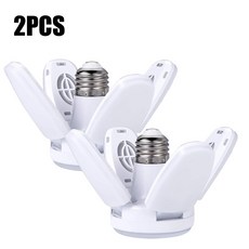 INDMIRD LED 차고 조명 E26 베이스 6500K 일광 작업대 현관 지하실용 변형 가능한 전구 35W, 28W, 2PCS, 2개
