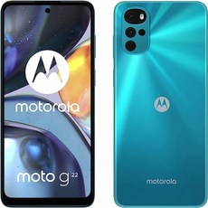 [해외] 해외출시폰 언락폰 Motorola Moto G22 4G LTE 64GB + 4GB GSM Unlocked 50MP Quad Cam, Iceberg Blue, one option, 블루