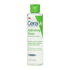 CeraVe 얼굴용 하이드레이팅 토너 히알루론산 나이아신아미드 및 세라마이드가 함유된 비알코올 민감하고 건조한 피부용 무향 논코메도제닉 풀 사이즈 190ml(6.8온스