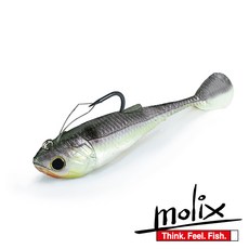 Molix RT Flip Tail 3" 몰릭스 플립 테일 3인치 배스 쉐드웜 스윔지그 스윔베이트 쉐드 섀드 섀드웜, 97 Ghost Blue Gil, 1/2oz