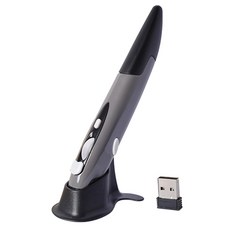 무선 광학 펜 마우스 2.4GHz USB 마우스펜 3색 속도 조절가능, 그레이, 기본형