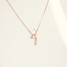 핑크라벤더 도깨비 핑크골드 데스티니 실버 큐빅 은목걸이 목걸이