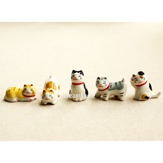  야쿠시도 고양이 젓가락받침 5P set 
