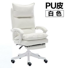 유튜브 PC방 사장님 이케아마르쿠스 교회장 컴퓨터의자, 화이트+발판_알루미늄다리