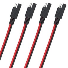 SAE 커넥터 연장 케이블 14 AWG 1피트 퀵 분리 플러그 파워 자동차 태양광 패널 와이어4PCS, 14 AWG 4 PCS, 1개