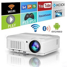 해외1467044 ZCGIOBN Smart Home WIFI 와이파이 프로젝터s 블루투스 무선 HDMI HD LCD LED 1080P Support, One Color_WhiteGrey, 상세 설명 참조0, 상세 설명 참조0