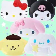 산리오 캐릭터 빗거울 세트 얼굴 입체 캐릭터 휴대용 손거울, -+5.시나모롤 빗거울 SET+-