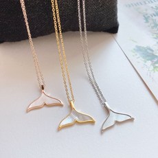 일루아샵 3color [써지컬스틸] 행운의 돌고래 꼬리 목걸이