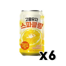 고흥유자 스파클링 캔음료 350ml x 6개