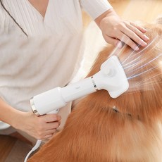 Garrl 반려동물 2in1 펫 드라이기 강아지 고양이 죽은털 제거 헤어빗 열풍조절가능, 화이트, 1개