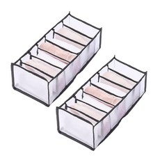 아워리빙 칸칸이 메쉬 속옷 양말 정리함 중형 7칸, 블랙, 2개