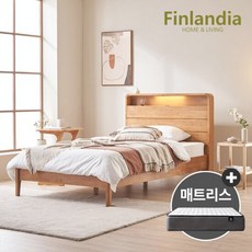 핀란디아 로렌스 원목 슈퍼싱글침대SS+LFK파워스프링매트, 단품
