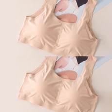 2P M-5XL [가슴패드 추가증정] 빅사이즈 심리스브라 노라인 무봉제 언더웨어 누디 프리컷 모달 메쉬