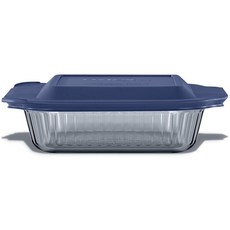 Pyrex BPA 프리 뚜껑이 있는 컬러 틴티드 (20.3 x 20.3cm(8 x 8인치)) 유리 베이킹 접시 캐서롤 및 라자냐용 직사각형 베이크웨어 유리 팬 식기 세척기, Pyrex BPA 프리 뚜껑이 있는 컬러 틴티드 (20