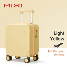 MIXI 14 인치 언더시트 휴대용 수화물 경량 미니 여행 가방 PC 소형 키즈 TSA 잠금 슈트 케이스 스피너 휠, Lark Yellow, 1개