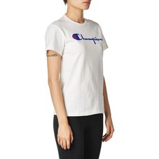 챔피언 여성 헤리티지 티셔츠 스크립트 로고, X-대형, 화이트-551058