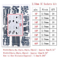 DIP SMD IC 집적 회로 칩 모음 키트 박스 소켓 세트 공통 CMOS 로직 시리즈, 18 100Pcs IC Sockets, 1개