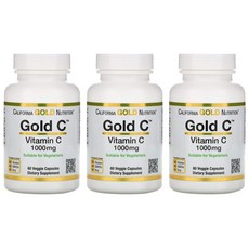 California Gold Nutrition C Vitamin 켈리포리아 골드 뉴트리션 비타민C 1000mg 60정 3팩