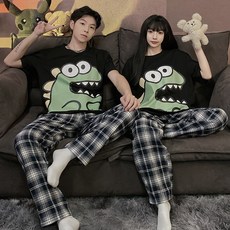 ANYOU 커플 잠옷 신혼부부 잠옷 귀...
