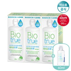 바슈롬 리뉴 바이오트루 500ml x3개 + 60ml 렌즈세척액, 단품없음