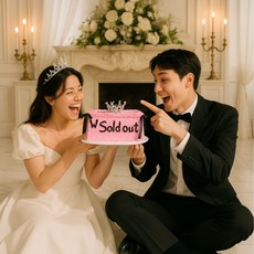 레브리 모형 케이크 웨딩 촬영 브라이덜 샤워 소품 만들기 DIY 블랙핑크 티아라 리본 크림클레이 생일, 1개