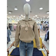 듀엘 니트배색포인트 언발 레터링 후드티셔츠 D224MSM047 (797754 )