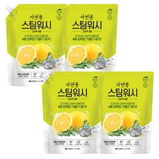 자연퐁 스팀워시 주방세제 레몬향 리필 1L 4개