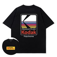 Kodak 남성 여성 반팔 티셔츠 커플티 여름 세련학생 루즈핏