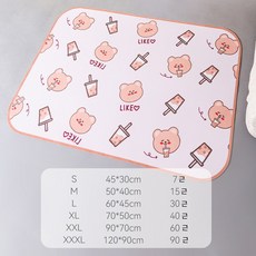 TUANJU PVC 라운드 바닥 보온 구조 논슬립 패드 대형 애견 논슬립 패드 방수, 1개, 핑크색