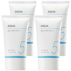 미샤 올 어라운드 세이프 블록 아쿠아 선크림 SPF50+ PA++++, 50ml, 4개