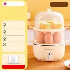 치코 미니 다기능 더블 레이어 계란 쿠커 소형 가전 스티머 스푼, 1-Beige double layer, 1-999 units, 1개