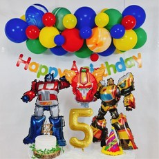 스마일파티 헬로 카봇 로봇 풍선 생일파티세트, 1세트, 5세
