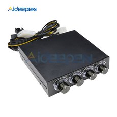 STW-6002 속도 팬 컨트롤러 블루 LED CPU HDD VGA PC 컴퓨터 팬 DC 6V-12V 3.5 인치 4 채널, 1개