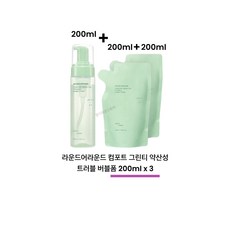 라운드어라운드 그린티 트러블 버블폼 200ml+200ml 리필 기획, 600ml, 1개