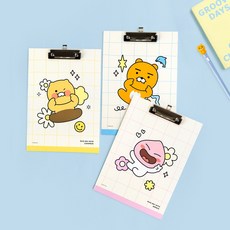 카카오프렌즈 A4 타공 걸이 클립 보드, 2개, 춘식이+어피치