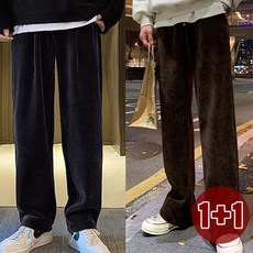 1+1세트 남녀 매일입는 캐주얼 코듀로이 와이드팬츠 밴딩바지 55~77 95~105 넉넉한사이즈 슬렉스