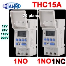 전자 주간 7 일 프로그래밍 가능 디지털 타임 릴레이 타이머 스위치 제어 AC 220V 12V 24V 6-30A Din 레일, 1개