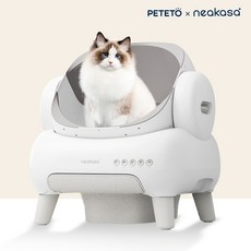 [포토후기 이벤트] 신규런칭 코오롱 니카사 고양이 자동화장실 스마트 대용량 프리미엄 자동개폐 화장실 Neakasa 저소음 PETETO 페테토 앱연동 M1 Pro, 화이트