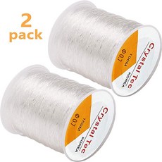 2Pack 0.7mm 탄성 끈 쥬얼리 코드 탄성 팔찌 로프 크리스털 비딩 코드 투명 탄성 비딩 라인 비드를 쉽게 통과시켜 DIY 주, 단일옵션