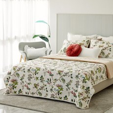 [로라애슐리] 엘더우드 플라워 극세사 순면 워싱 스프레드 퀸(Q), BG(베이지)/Q(퀸), BG(베이지)