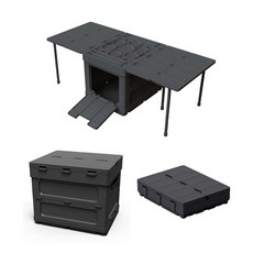 양문형 오픈도어 멀티도어 신형 접이식 캠핑 다용도 테이블 폴딩 박스, BLACK, 1개