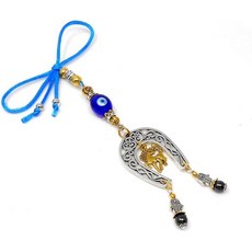HANDMADE SPIRITUAL DESIGNS 사악한 눈 보호 편자 매력 집 사무실 뒷모습 자동차 거울 행운의 데우기 선물 아이디어 멀티컬러 스몰