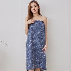 여자랩가운 벨크로 찍찍이 실크샤무즈 고급 사우나 샤워가운 골프가운